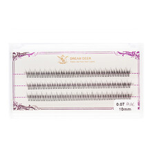 梦鹿假睫毛女仿真自然嫁接贴下眼睫毛单簇套装超软鱼尾分段式美睫 10mm鱼尾朵毛