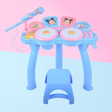 迪士尼架子鼓儿童初学者手拍敲打爵士鼓宝宝2-3-6岁打鼓乐器玩具生日礼物抖音网红同款 迪士尼米老鼠架子鼓【支持蓝牙 带早教功能】