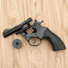 全金属左轮玩具枪砸子炮砸响炮纸炮枪怀旧儿时童年回忆玩具男孩生日礼物成人玩具枪发令道具信号枪 左轮黑色