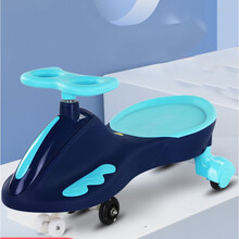 儿童扭扭车1-3-6岁万向轮男女摇摆宝宝妞妞玩具多功能溜溜手推车 星钻蓝+静音轮