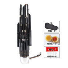 乐贝姿（LEBEIZI）笙乐器初学者精品紫竹方笙14簧17簧21圆笙演奏加键扩音笙 21簧全黑镶箍加三键扩音笙(所有调需定做)