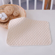 尚莱优品（SLYP）婴儿隔尿垫防水透气可洗宝宝小号彩棉尿垫新生儿纯棉防漏尿垫夏季 棕白25*35十条装 0x0cm