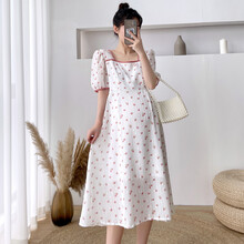 欣柏纶 孕妇装夏装孕妇裙夏季夏天外穿孕妇连衣裙宽松大码孕妇裙子孕妈装 红色 L