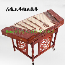 402扬琴乐器 红木老花梨木演奏素面扬琴便携式小扬琴贝雕扬琴 花梨木平雕龙