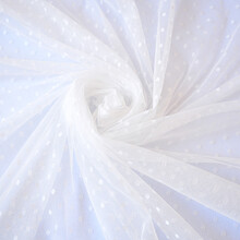 蕾丝布料面料  白色蕾丝布料舞台婚礼纱幔台窗帘甜品台桌布网纱婚庆道具 白色波点花型