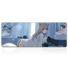 WKUK  鼠标垫超大号游戏动漫二次元女生鼠标垫键盘垫加厚桌垫 嗷呜酱 400*900*4mm