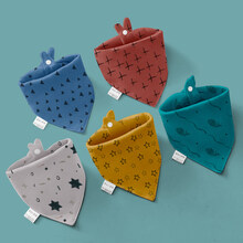 三角巾婴儿口水巾新生儿童男女宝宝围巾围嘴防水围兜夏季薄款 【5条装】五彩奇缘