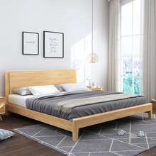 伟骏 床 北欧实木床橡木床现代简约家具1.5米主卧双人床1.8米婚床 实木床（单床） 1800mm*2000mm