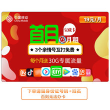 中国移动 移动卡电话卡g流量卡 移动卡4g流量卡低月租纯流量卡全国上网卡大流量卡学生卡 30G/月专属流量+专属app免流+首月免月租
