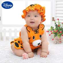 迪士尼Disney婴儿连体衣夏造型衣男宝宝爬服百天拍照服女新生哈衣纯棉西瓜夏装 老虎套-带帽 80码建议8-12个月