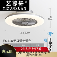 艺尊轩轻奢品牌现代简约卧室客厅餐厅吸顶灯负离子静音无叶具无极调光调色稳定静音全铜电机智能遥控 FS116(直径52cm*高16cm)