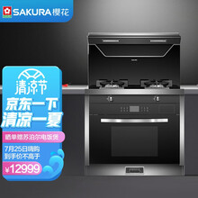 樱花SAKURA 集成灶 蒸烤一体 侧吸抽油烟机烟灶套装 烟灶联动 自动清洗 002C19 天然气