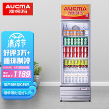 澳柯玛（AUCMA） 227升立式单门商用冷藏冰箱展示柜 超市饮料啤酒保鲜冷柜 冷饮茶叶陈列冰柜 SC-237(NE)