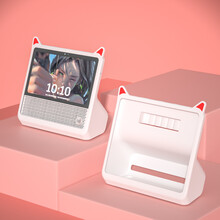 炫戴天喵猫精灵智能音箱CC10保护套防摔防刮花硅胶保护套弹性全包外壳保护抗震更耐用 白色 T猫精灵CC10电池版保护套