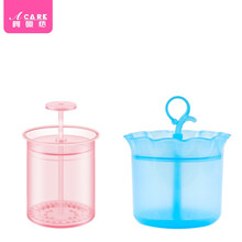 阿嚓热 起泡瓶洗面奶起泡杯打泡器洗手液沐浴露慕斯泡沫打泡瓶 旅行款粉色+花边款冰川蓝