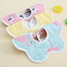 尚莱优品（SLYP）婴儿口水巾 新生儿纯棉纱布围嘴宝宝防水360度旋转吐奶巾吃饭围兜 男宝女宝混合组(3条装)
