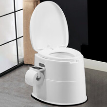 优勤移动马桶孕妇老人坐便器病人便盆坐便椅便携式塑料尿盆成人室内家用简易蹲厕尿桶椅 豪华加高升级款【白色】