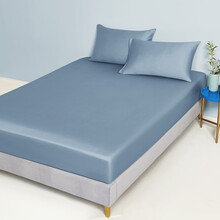 【超值床笠】MIDO HOUSE60支天丝床笠单件 天丝席梦思套床罩 防滑床垫1.8m1.5米 晴山蓝【兰精天丝】 180*200cm+30cm 三件套（含同色枕套）