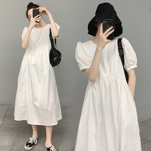 郁彼 孕妇装夏装孕妇裙夏季夏天外穿孕妇连衣裙宽松大码孕妇裙子孕妈装 白色 M