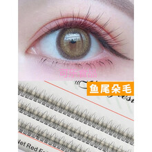 鱼尾型假睫毛鱼尾朵毛交叉燕尾嫁接0.07鱼尾睫毛单株种植嫁接睫毛 10mm