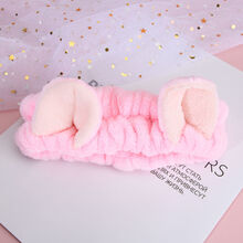 美道束发带女洗脸发箍绑发捆发卡头饰外出洗漱用敷面膜网红可爱不勒头 猫耳朵 粉色 束发带