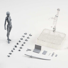 木头人体模型绘画关节人偶人形可动艺术品木偶人调动木偶画室素描 豪华版女性灰色D 中号