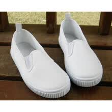 当季新品男童女童鞋儿童白布鞋帆布鞋 软底幼儿园小白鞋 学生白球鞋舞蹈鞋 套脚款1974 28码/内长18.5cm