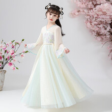 女童中国风汉服超仙儿童古装樱花公主连衣裙古风女孩唐装襦裙夏装 13-38 160