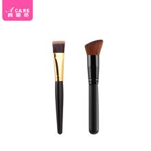 阿嚓热 粉底刷化妆腮红刷子美妆工具粉底液无痕不吃粉遮瑕便携平头女 一字粉底刷+斜头粉底刷 人造纤维