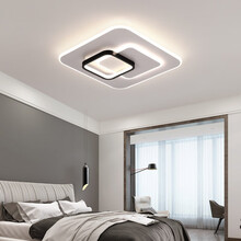 世尊 北欧卧室灯轻奢吸顶灯现代简约房间灯具创意网红2021年新款主卧衣帽间灯阳台灯 方形46cm【三色】