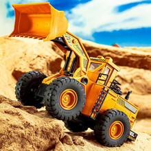 铲车卡车套装 电动遥控工程车 儿童玩具铲车模型 翻斗车 推土机 自卸车卡车 男孩礼物 无线遥控铲车 一套充电电池