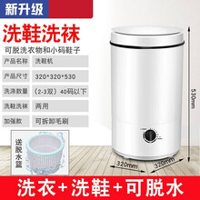 洗鞋机家用迷你小型刷鞋机洗鞋神器懒人洗鞋子机器脱水甩干 中款＋白色【2-3双】带脱水