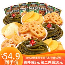 天裕福素菜零食大礼包 土豆片海带藕片卤味熟食充饥夜宵大礼包卤味整箱肉类 素菜零食大礼包D