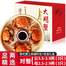 大闸蟹全公母六月黄螃蟹镇海鲜水产生鲜 对蟹：公3.5两+母2.5两(3对)