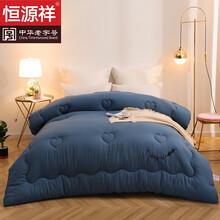 恒源祥 被子单人加厚被芯 大豆纤维被子冬被被芯加厚保暖8斤6单人双人春秋全棉四季通用棉被 蓝色 200x230cm(6斤)