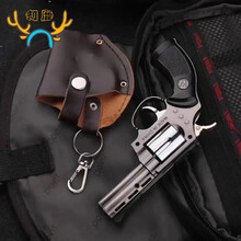 左轮打火机创意新款左轮防风大号炫酷枪型个性红焰金属点烟器不可发射 定制 标准配置