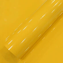 汽车贴纸亮光面改色膜内饰车身整车贴膜摩托车贴纸装饰用品 黄色【亮光】 1.5米*0.5米长