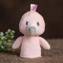 动物指偶 猴子狮子熊猪安抚玩偶青蛙手指指偶小公仔幼儿园迷你毛绒动物手偶 火烈鸟