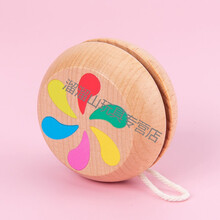 可爱卡通木质悠悠球回旋溜溜球儿童幼儿园手甩木制玩具男女孩 风车