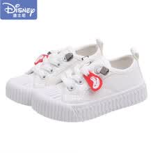 迪士尼大牌官网自i营 儿童帆布鞋夏季2021新款潮男女童小孩软底休闲板鞋宝宝婴幼小白鞋 白色 21码内长13.5cm