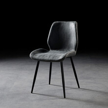 艾森朗特 北欧餐椅家用靠背餐桌椅子现代简约书桌椅网红化妆椅洽谈休闲办公接待椅 全黑腿#科技布-黑色