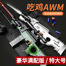 儿童玩具枪8-12可发射软弹枪98凯AWM吃鸡玩具买M416男孩电动4-6-8-10岁生日礼物 AWM豪华版-配40发软弹-白色 送满配大礼包