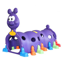 幼儿园毛毛虫钻洞儿童爬行隧道游乐玩具 小精灵爬行隧道游乐场钻圈宝宝钻洞乐园 毛毛虫-2节