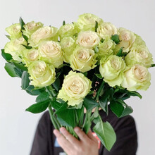 花集配 绿色玫瑰 琉璃翠8枝+2枝防损  花材批发 花卉 办公室家庭花瓶水养鲜切花