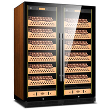 茄龙（CIGARLOONG） CL-168CW1智能恒温恒湿雪茄柜恒温红酒柜雪茄红酒两用家用双拼柜 雪松木裸养款棕色