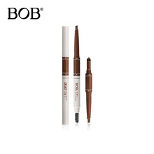 BOB眉笔防水防汗不脱色自然持久初学眉膏眉粉刷三合一 01深咖啡