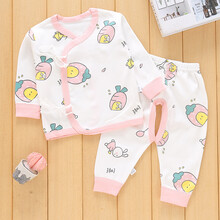蒸之宝新生儿和尚服夏季婴儿打底内衣套装初生款宝宝系带衣服两件套 萝卜兔-开档 【春秋款】 66cm