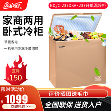白雪（Baixue）冰柜 家用 商用 卧式单温小冰柜 冷冻柜 冷藏柜 保鲜柜 速冻小冷柜 顶开门 237升单温柜-金色(1064*554*845mm
