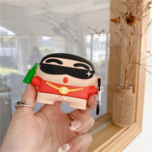 品小样 苹果airpods保护套硅胶创意airpodspro无线蓝牙耳机保护壳2代3蜡笔小新立体创意 airpods pro-社会墨镜小新