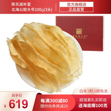 陈氏滋补堂 花胶鱼胶礼盒北海鳘鱼胶公肚公胶孕妇月子 深海干鱼胶 北海公胶大号100克【3头】